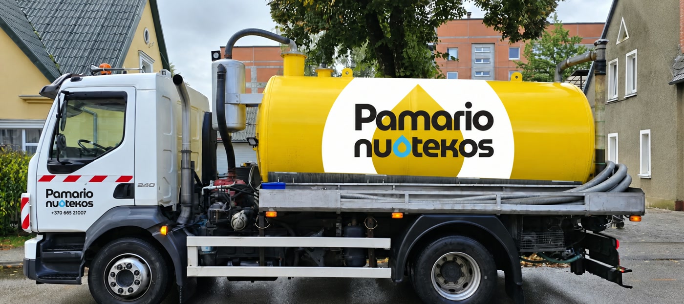 Pamario nuotekos automobilis iš šono